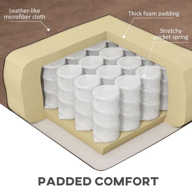 HOMCOM Manual Recliner Chair with Vibration Massage, Side Pockets, Microfibre Reclining Chair for Living Room, Brown