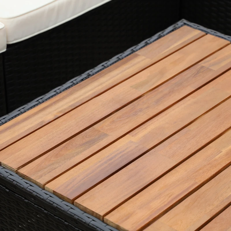 Outsunny 6 Piece Patio Furniture Set, All Weather Outdoor Rattan Sectional Sofa Couch with Chaise Lounge Sides, Coffee Table & Chairs, Conversation Set with Pillows & Cushions, Gray