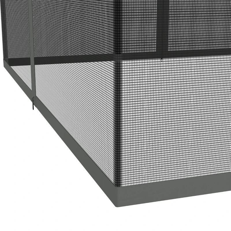 Outsunny Replacement Mosquito Netting for Gazebo 12' x 12' Black Screen Walls for Canopy with Zippers