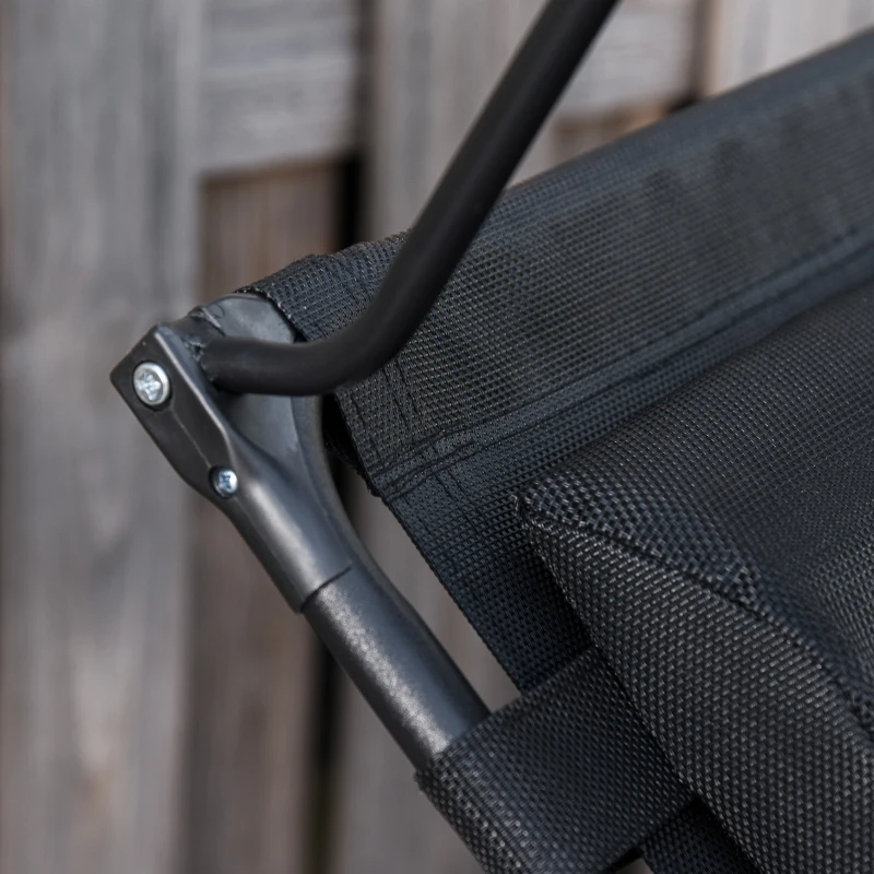 Outsunny Outdoor Zero Gravity Reclining Lounger Chair with Canopy Shade, Side Tray, Cupholder, Black