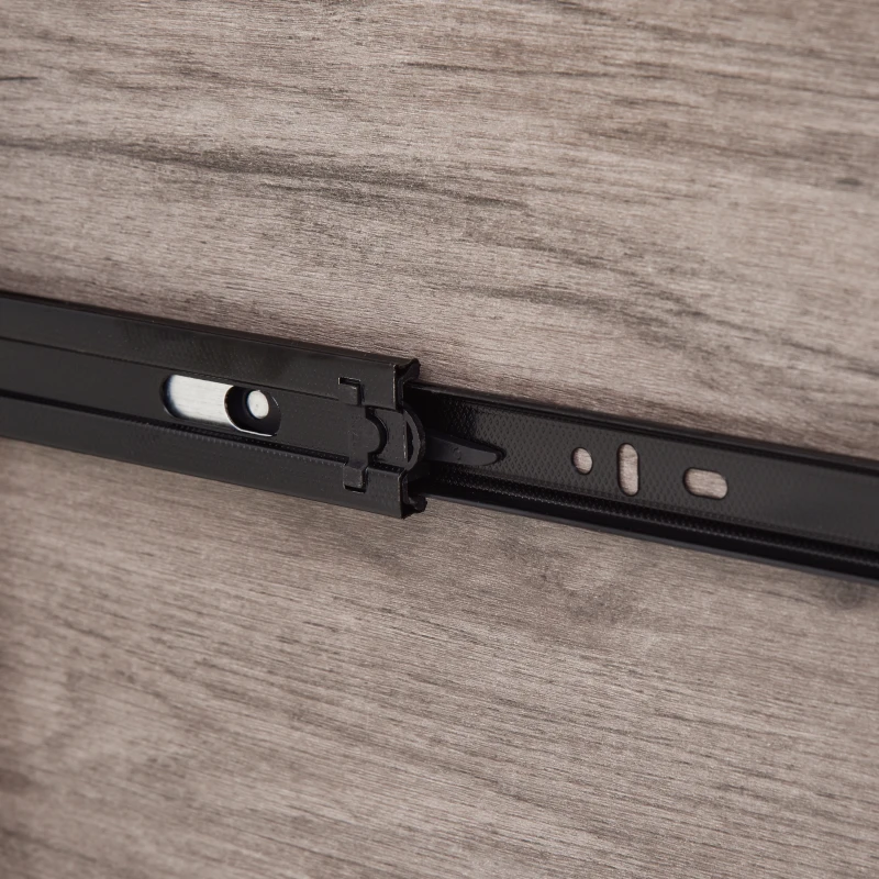 HOMCOM Tall Wooden 4 Drawer Vertical File Cabinet with Enclosed Storage for Letter/Legal Size, File Hangers and Lock, and Key, Grey Oak