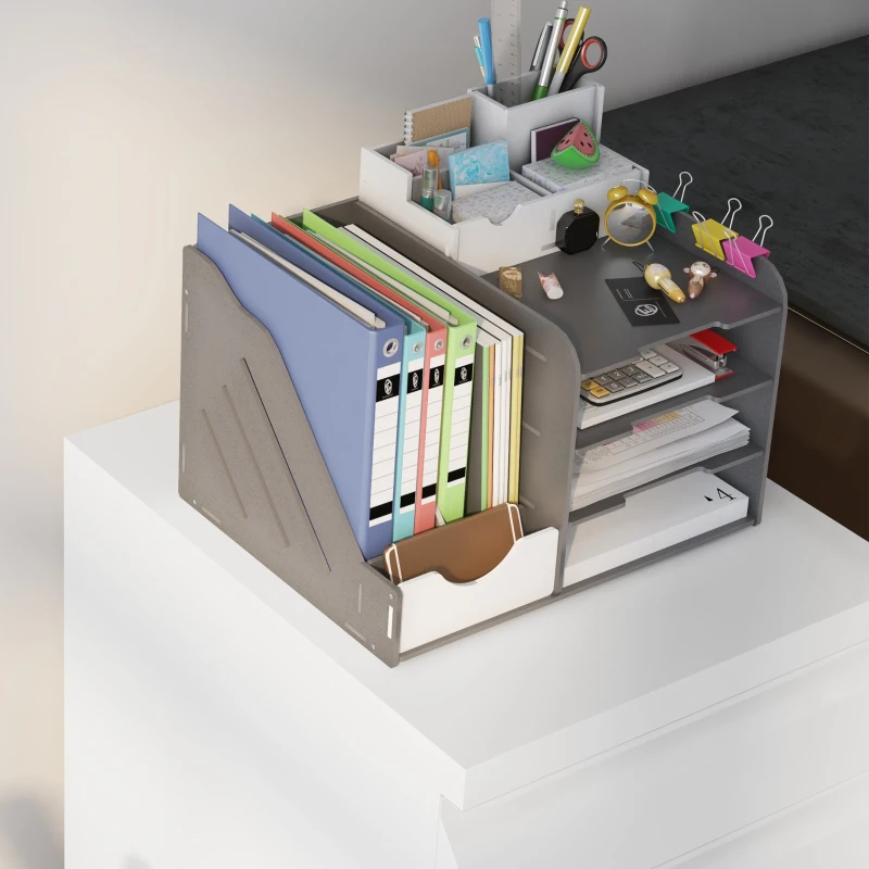 Vinsetto 3 Drawer File Cabinet with Lock, Steel Vertical Filing Cabinet with 5 Wheels and Hanging Bar for A4/Legal/Letter Size Files, Printer Stand with Pre-Assembled Body, White