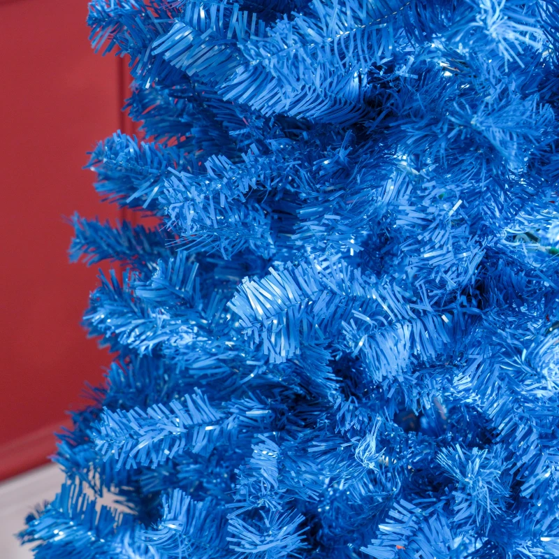 HOMCOM 7FT Pencil Christmas Tree, Artificial Christmas Tree with Automatic Open for Home Party, Blue