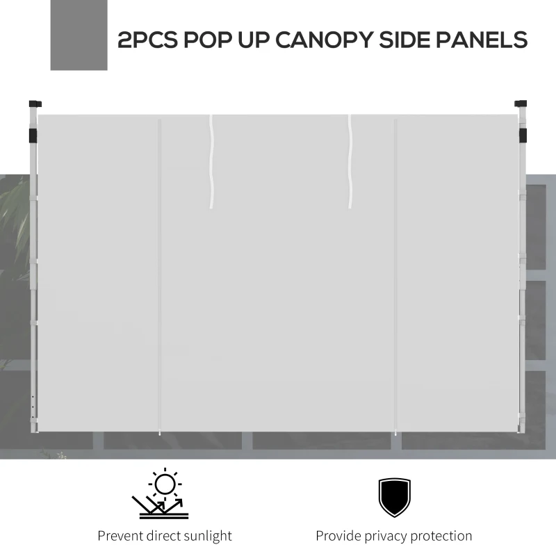 Outsunny 2PCS Instant Canopy Sidewalls, Canopy Walls Replacement, for 10' x 10' or 10' x 20' Pop Up Canopy