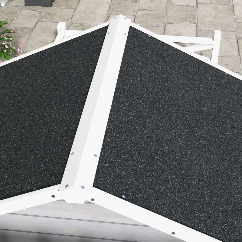 PawHut Small/Medium Dog House with Porch, Gray