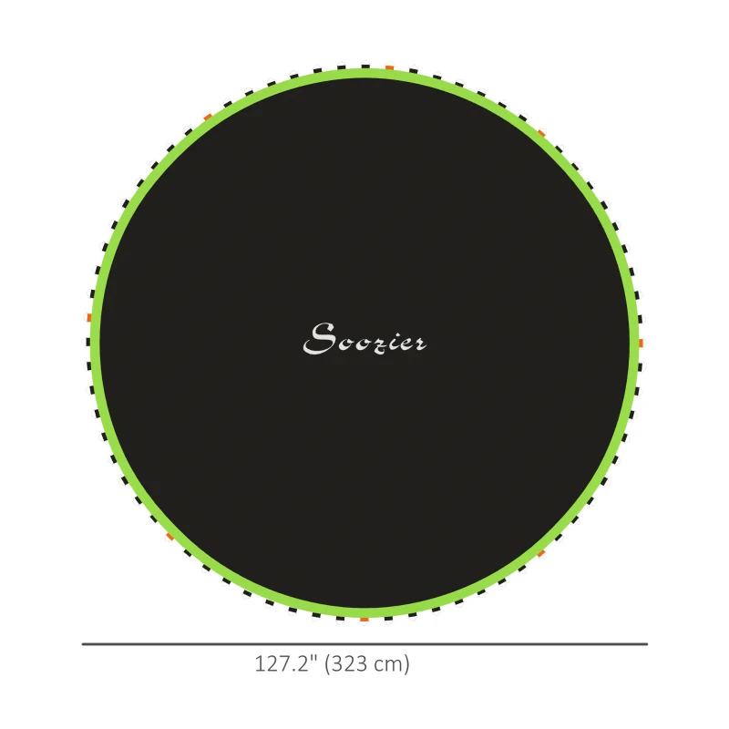 Soozier Trampoline Mat Replacement with Spring Pull Tool and 72 V-Hooks, Fits 12ft Trampoline, Using 5.5" Springs, Green
