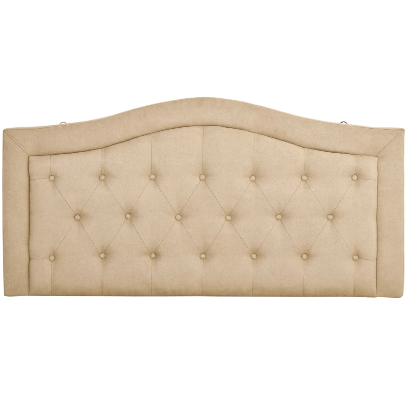 HOMCOM Upholstered Headboard, Button Tufted Bedhead Board, Home Bedroom Decoration for Full-Sized Beds, Beige