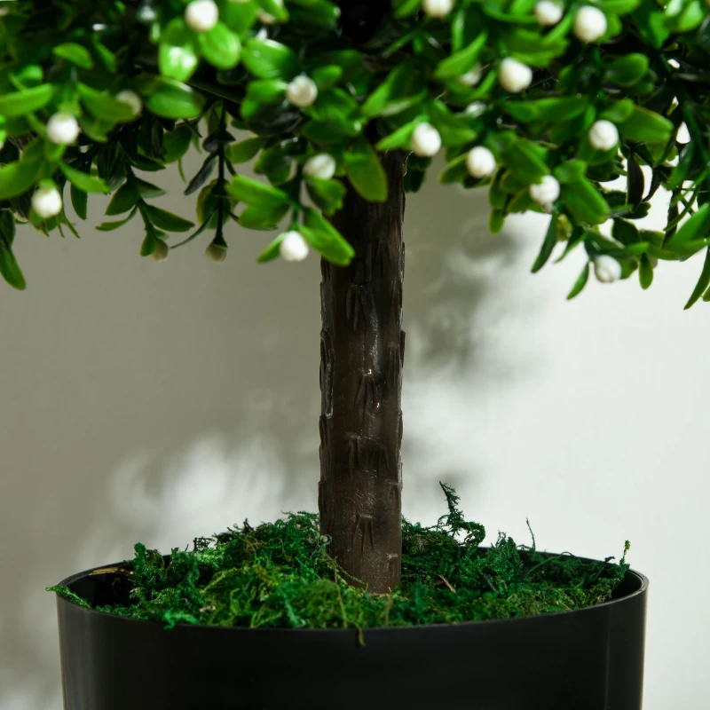 HOMCOM 2 Pack Artificial Tree Boxwood Topiary with Fruits, 20.75", White