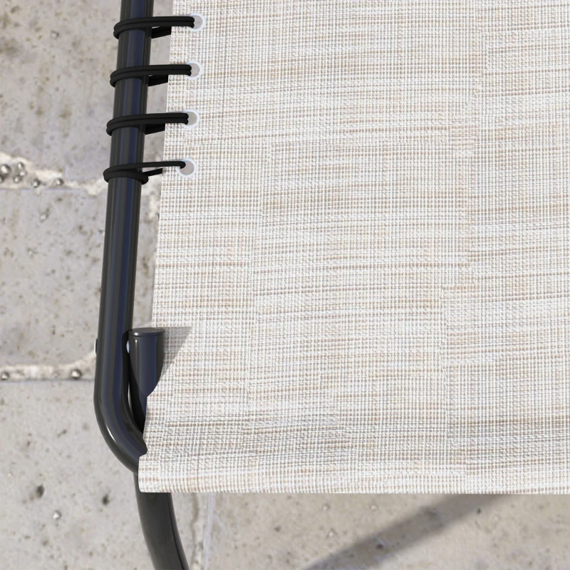 Outsunny 2 Folding Chaise Lounge Pool Chairs with 4-Position Reclining Back, Pillow, Breathable Mesh & Bungee Seat, Dark Blue