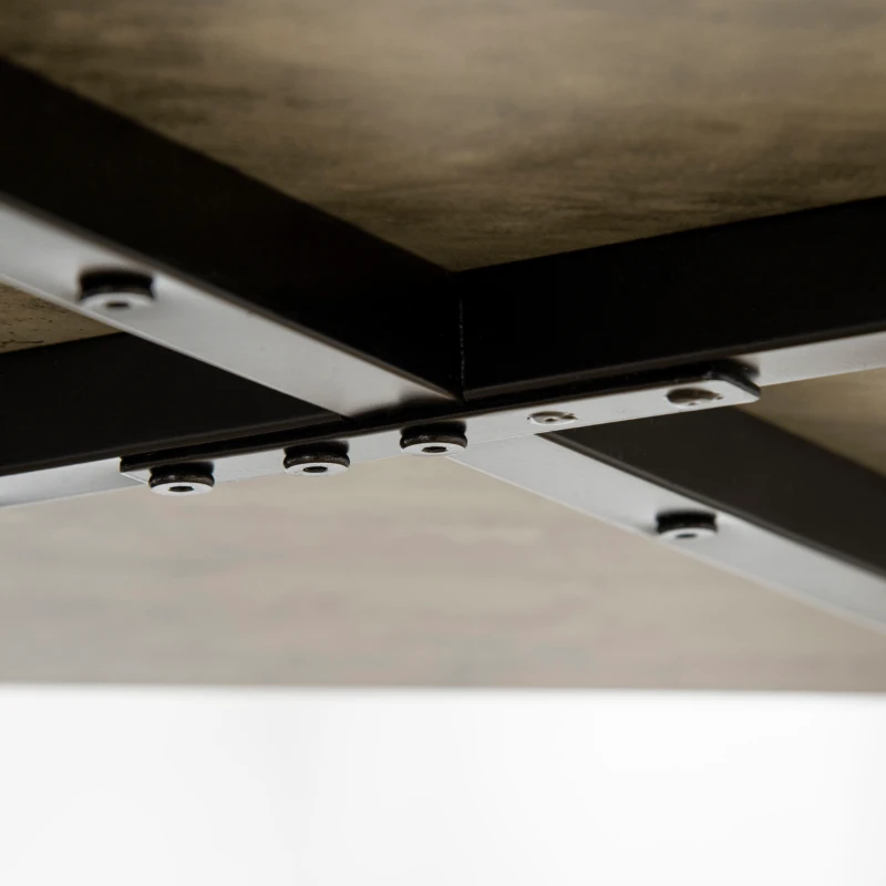 HOMCOM 5 Pieces Bar Table Set, Square Concrete Effect Dining Table Set, Small Kitchen Table and Chairs Set for 4 People, Gray