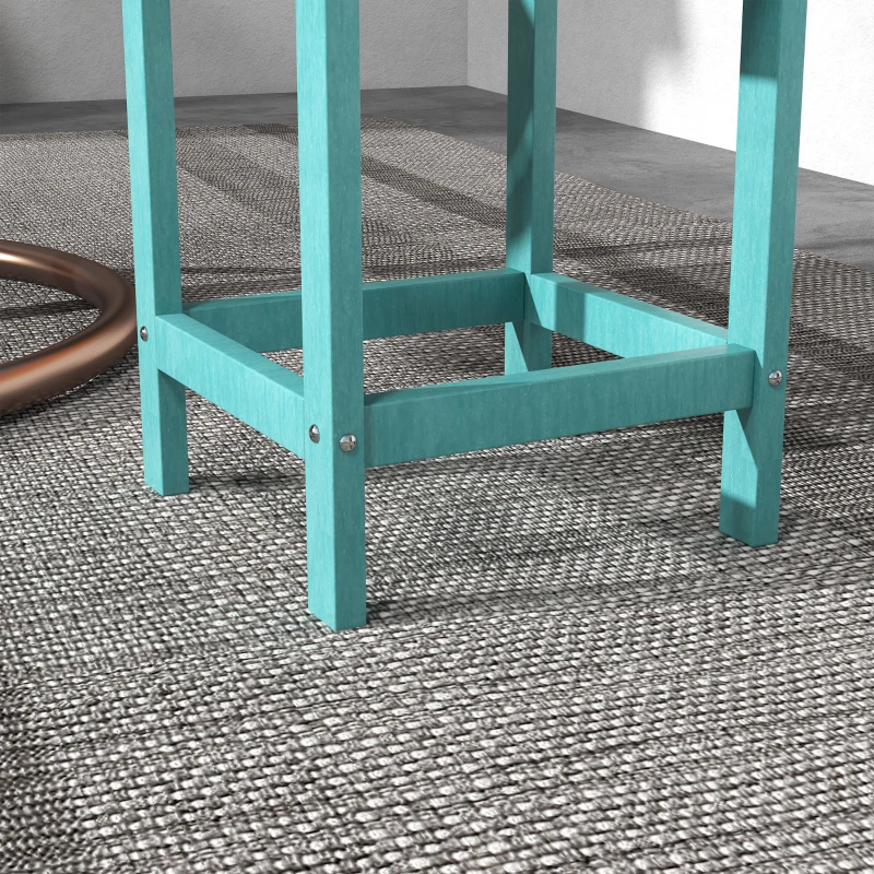 Outsunny Patio Side Table, 15" Square Outdoor End Table, HDPE Plastic Tea Table for Adirondack Chair, Backyard or Lawn, Green