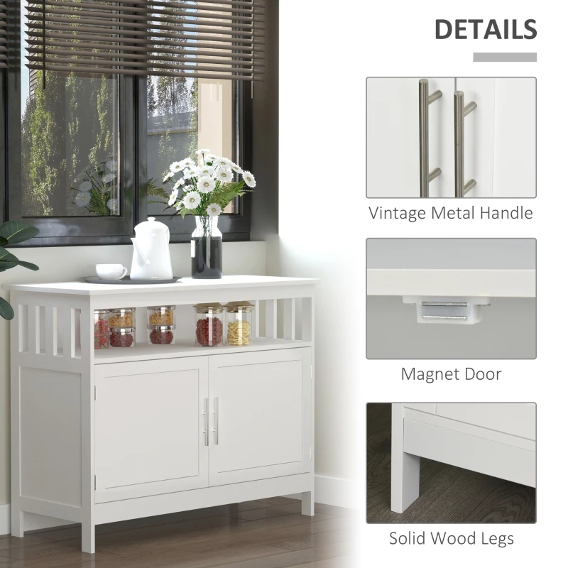 HOMCOM Wooden Console Table with Open Shelf and 2 layers Cabinet  Kitchen Furniture
