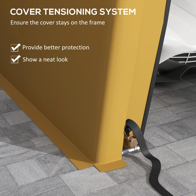 Outsunny Carport 12' x 20' Portable Garage, Heavy Duty Car Port Canopy with Ventilation Windows and Large Roll-up Door, Yellow