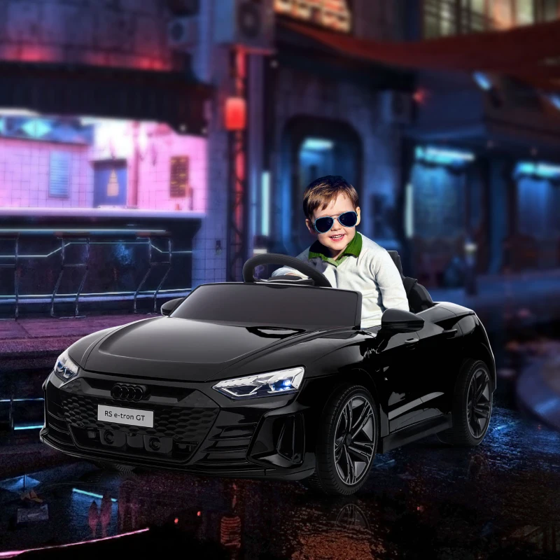 Aosom Ride-On Toy On Car with Remote Control, 12V 3.1 MPH Electric Ride for Kids w/ Suspension System, Horn Honking, Black