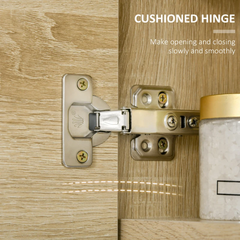 kleankin Bathroom Medicine Cabinet, 23.5" x 27.5" Wall-Mounted Bathroom Mirror Cabinet with 3 Storage Shelves, Inside Adjustable Shelf, and Towel Rack, Natural