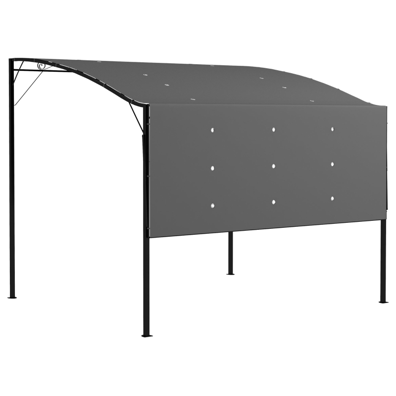 Outsunny 10' x 8' Outdoor Pergola and Patio Gazebo for Garden, Camper, Deck, Doors and Windows, Dark Gray