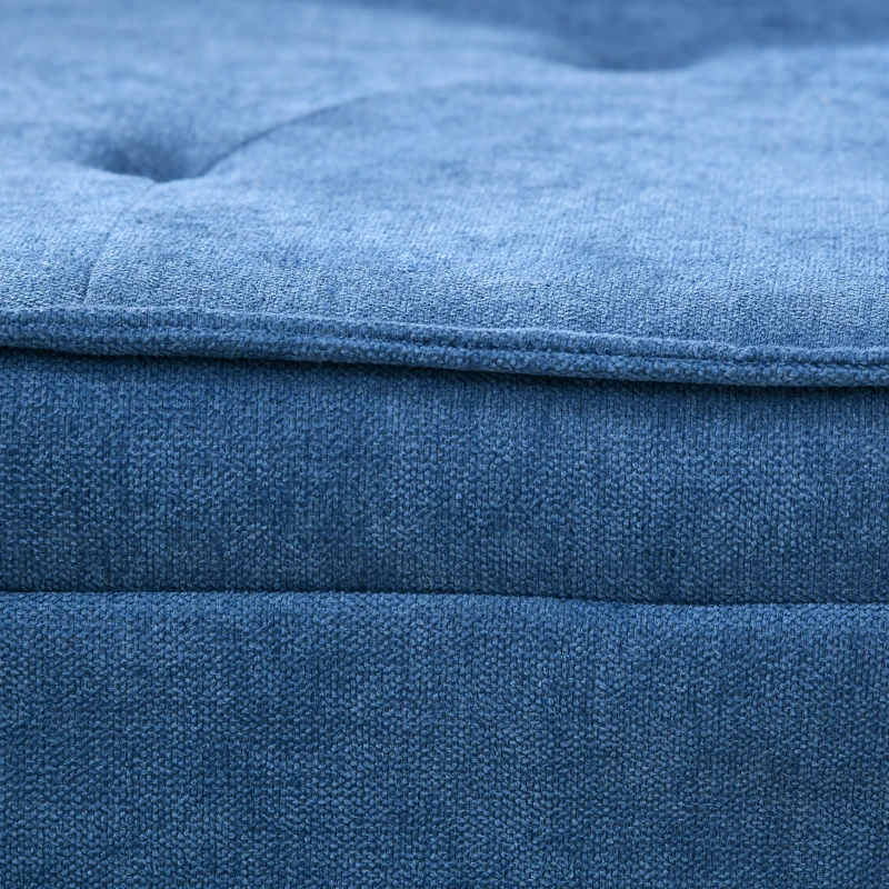 HOMCOM Ottoman Sofa Bed, 4 in 1 Multi-Function Button Tufted Folding Sleeper Chair Bed with Adjustable Backrest, Pillow, Side Pocket for Home Office, Bedroom, Living Room, Blue