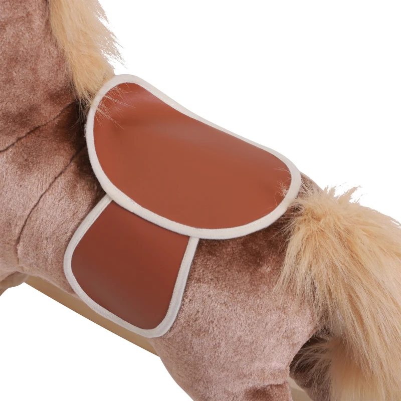 Qaba Kids Rocking Horse Plush Toddler Rocker Wooden Base Ride On Toy