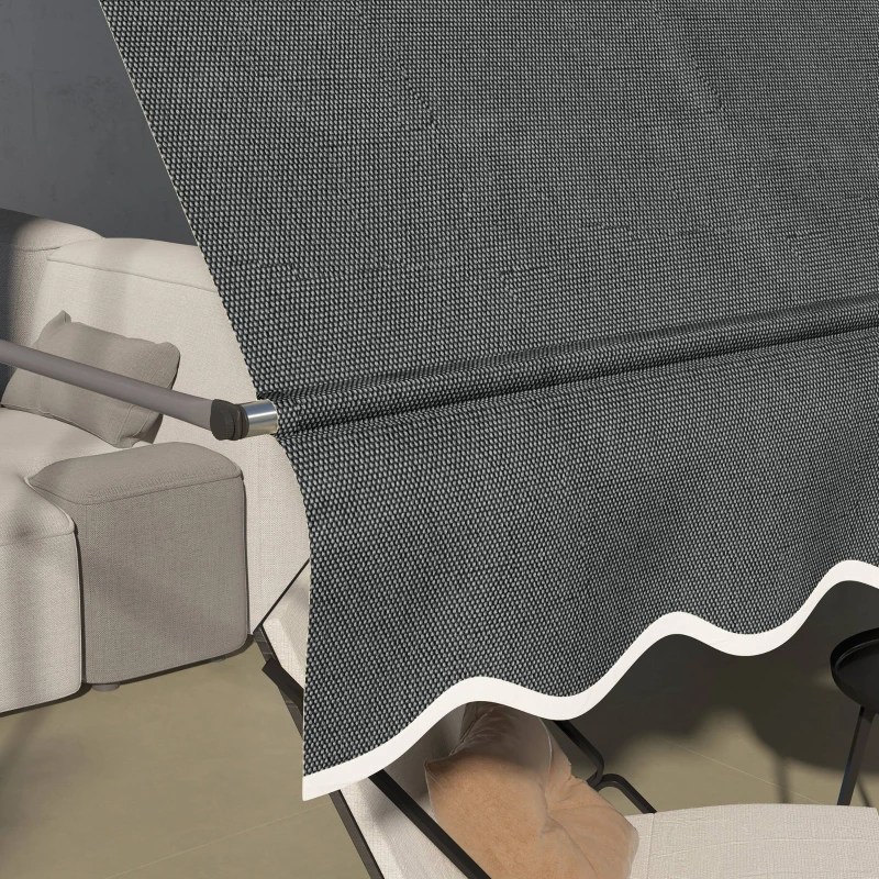 Outsunny 10' x 4' Manual Retractable Awning, Non-Screw Freestanding Patio Awning, UV Resistant, for Window or Door, Dark Grey