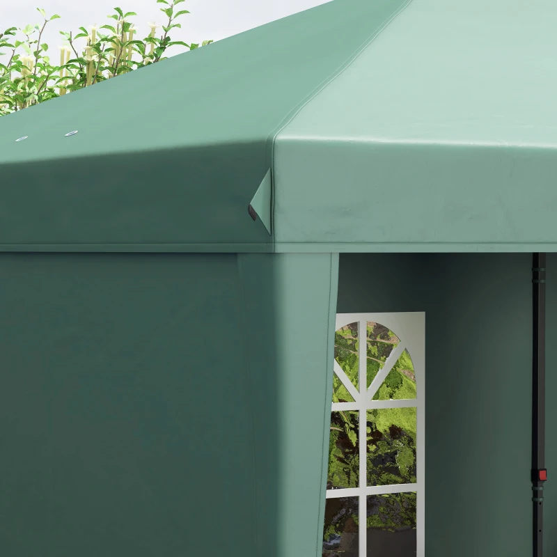 Outsunny 10' x 20' Pop Up Canopy Tent with 4 Sidewalls, Instant Gazebo with Carry Bag for Garden, Patio, Green
