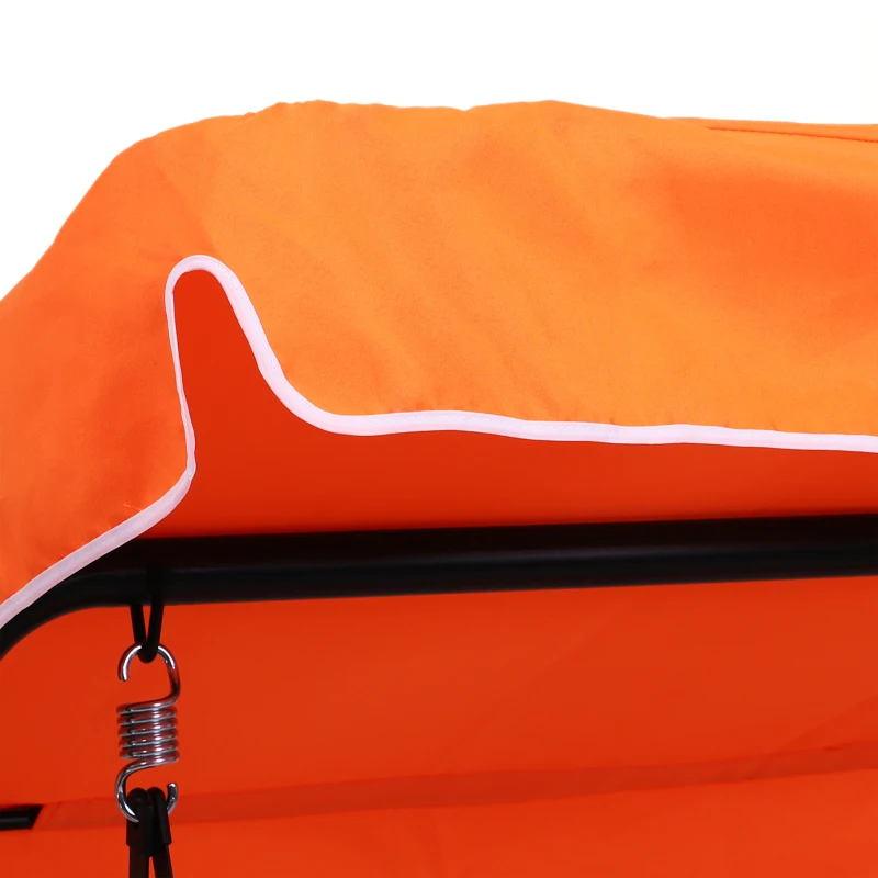 Outsunny 3-Seater Outdoor Porch Swing with Adjustable Canopy, Patio Swing Chair for Garden, Poolside, Backyard, Orange