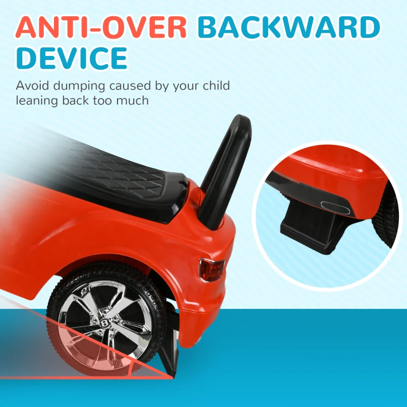 Qaba Bentley Bentayga Licensed Baby Car Foot To Floor with Horn Music, Under-Seat Storage, for 18-36 Months, Red