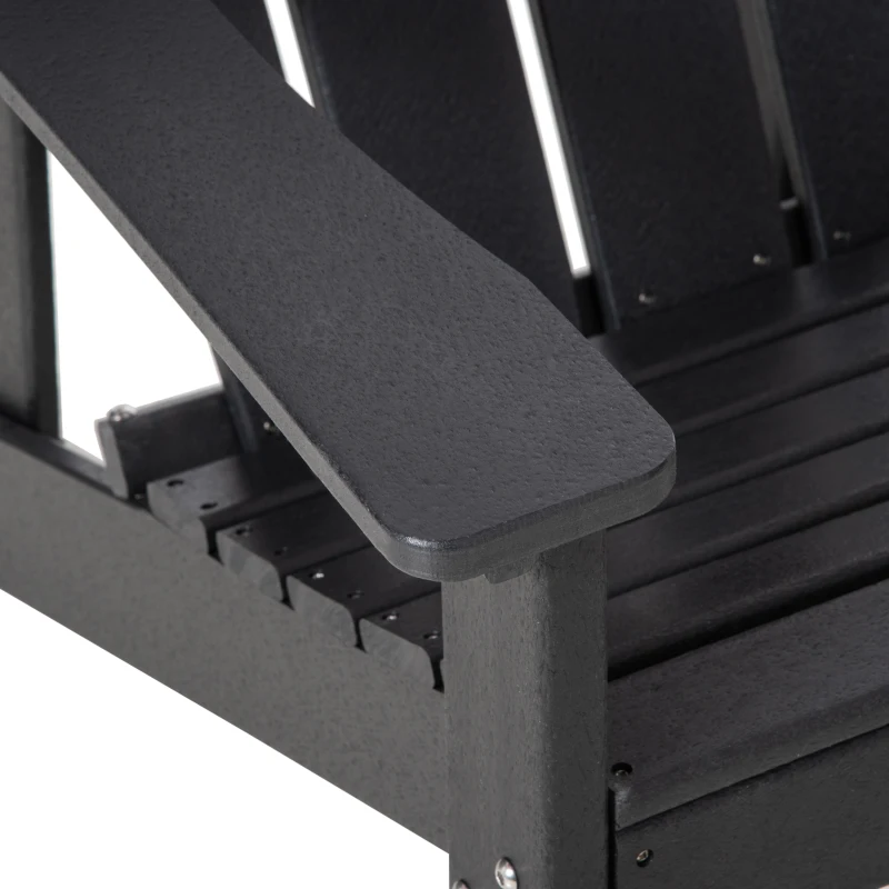 Outsunny Adirondack Chair, HDPE Fire Pit Chair, Weather Resistant Outdoor Chair for Patio, Garden, Backyard, Lawn, Black