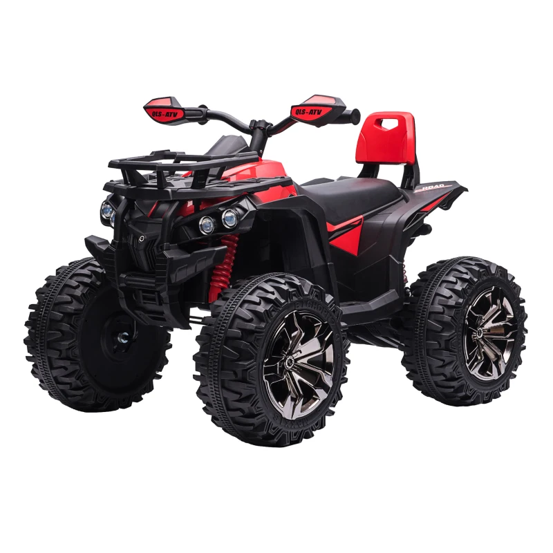 Aosom 12V 4 Wheeler Kids ATV with Music, Headlights for 37-60 Months Boys and Girls, Red
