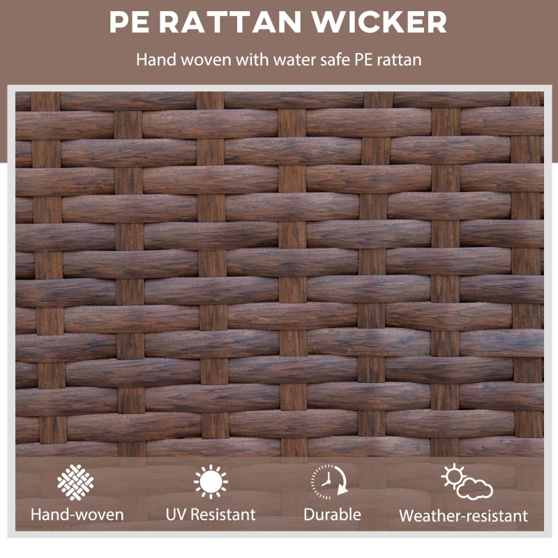 Outsunny Outdoor Wicker Rocking Chair, Rattan Rocker with Cushions, Steel Frame for Patio, Garden, Backyard, Wine Red
