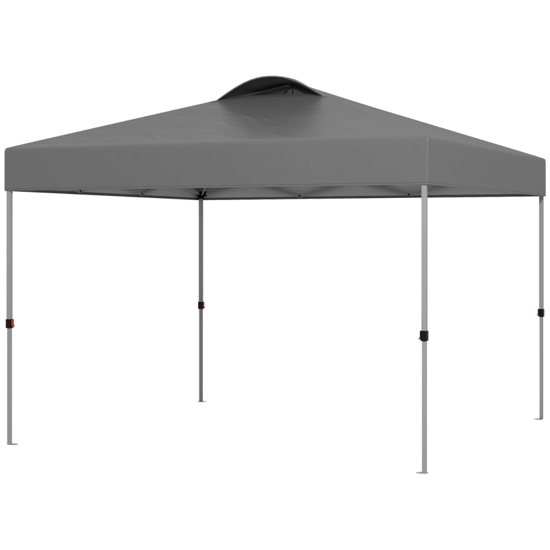 Outsunny 10' x 10' Pop Up Canopy Tent with Airy Top Vents and Wheeled Carry Bag for Outdoor, Garden, Patio, Dark Grey