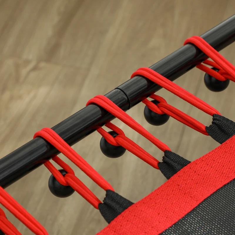 Soozier 45" Rebounder Trampoline for Adult, Quiet Bungee Rebounder with LED Lights and Adjustable Handle, Red