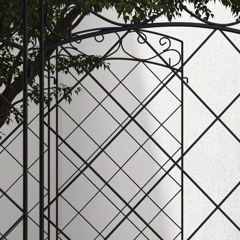 Outsunny 7 Pack Garden Fencing for Yard, Decorative Fence Panels as Animal Barrier and Flower Edging, Black