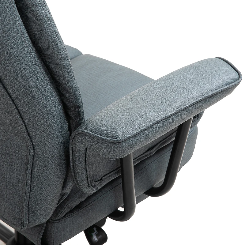 Vinsetto Swivel Reclining Office Chair with Ergonomic with Footrest, Grey