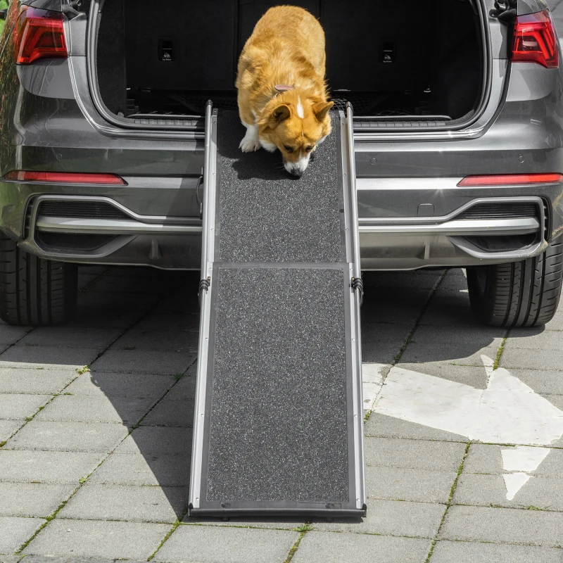 PawHut 72-Inch Portable Folding Dog Ramp for Cars, Trucks, SUVs, Non-Slip Pet Ramp for Large Dogs, Aluminum Frame for up to 198 LBS