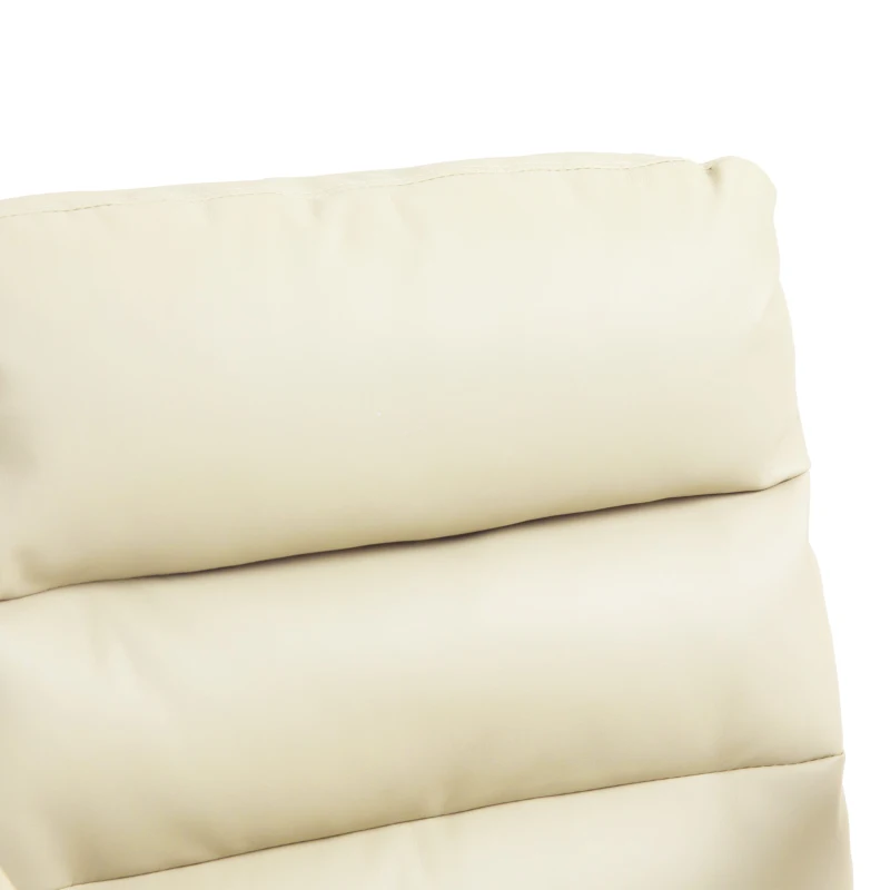 HOMCOM Home Office Chair, PU Leather Computer Desk Chair, Swivel Task Chair with Adjustable Height, Beige