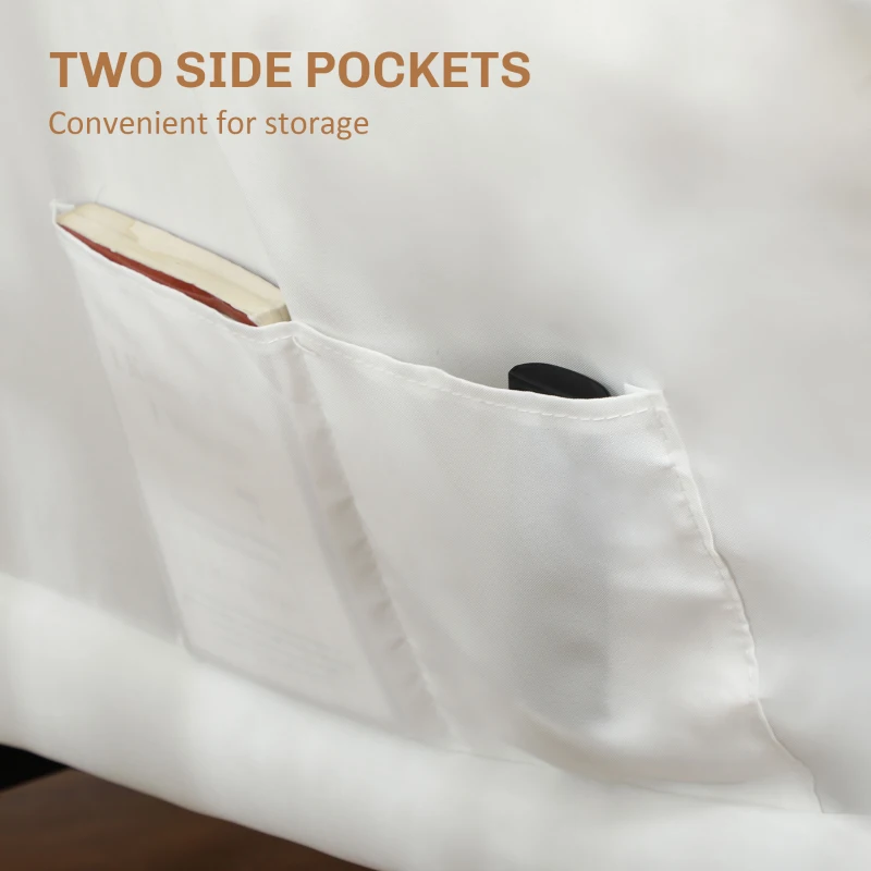 HOMCOM Modern Accent Chair, Armchair with Side Pockets and Solid Steel Legs, Comfy Reading Chair for Living Room, Cream White