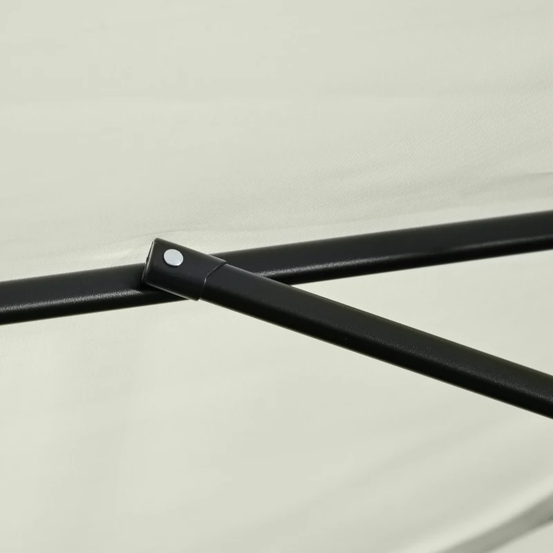 Outsunny 7.5ft Half Umbrella Semi Patio Parasol with Crank Handle, Top Vent for Garden, Balcony- NO BASE INCLUDED, Cream