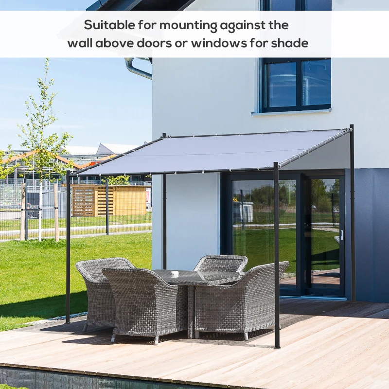 Outsunny 9' x 10' Outdoor Pergola with Canopy, Patio Sun Shade Shelter Grill Gazebo, for Garden, Backyard, Lawn, Poolside, Gray