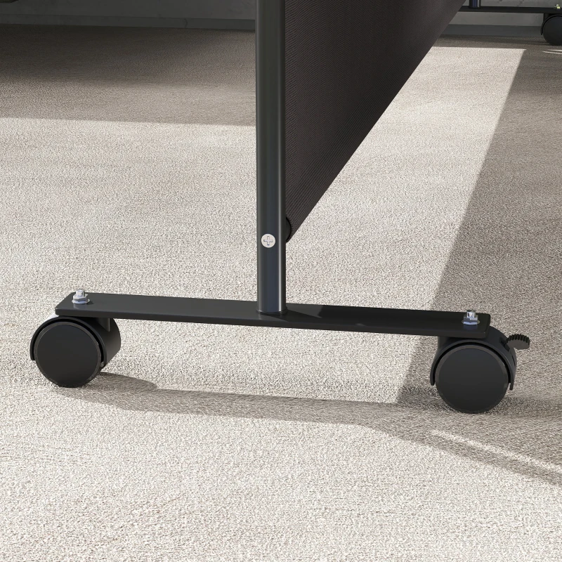 Outsunny Indoor Room Divider with Castor Wheels, Rolling Privacy Screen for Home Office Bedroom, 6ft Tall