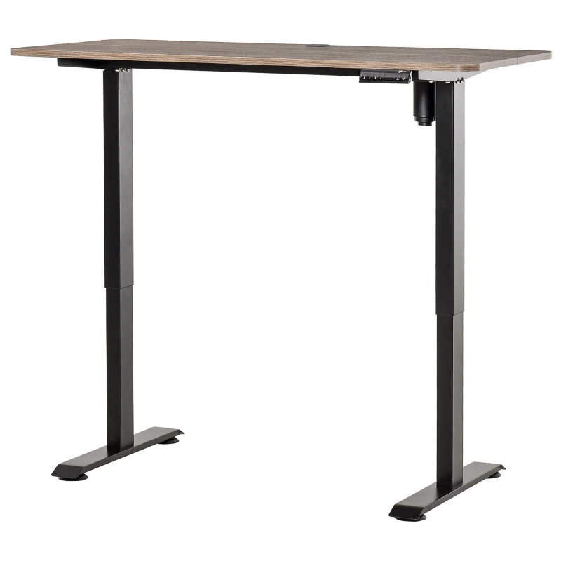 Vinsetto Electric Height Adjustable Standing Desk with 4 Memory Controller, 54 x 24 Inches Sit Stand Home Office Desk with Splice Board. Teak and Black