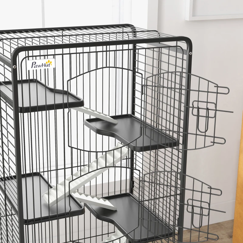 PawHut 6 Levels Small Animal Cage for Dwarf Rabbits, Pet Mink, and Chinchillas