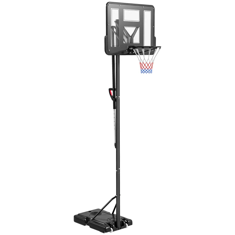Soozier 7.7-10ft Basketball Hoop, Freestanding Basketball System with 43'' Shatterproof Backboard and Wheels