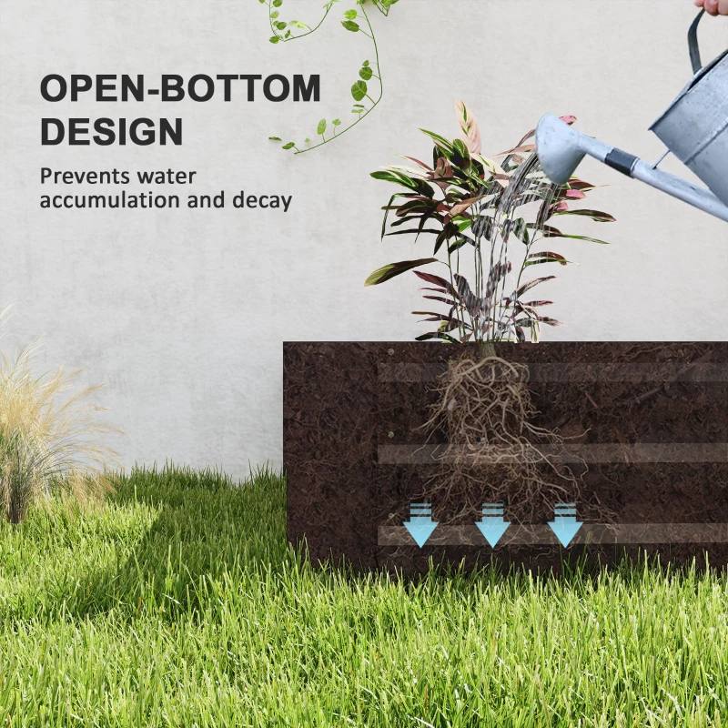 Outsunny Galvanized Raised Bed, 8' x 4' x 1' Metal Planter Box, Outdoor Garden Box with Open Bottom for Flower Herb Vegetable