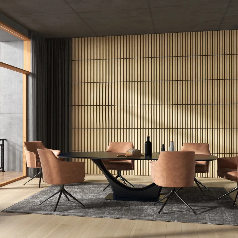 HOMCOM 24" x 24" Wood Panels for Wall, 4 Pack Acoustic Panels, Sound Absorbing Slat Wall for Wall Decor, Home, Oak