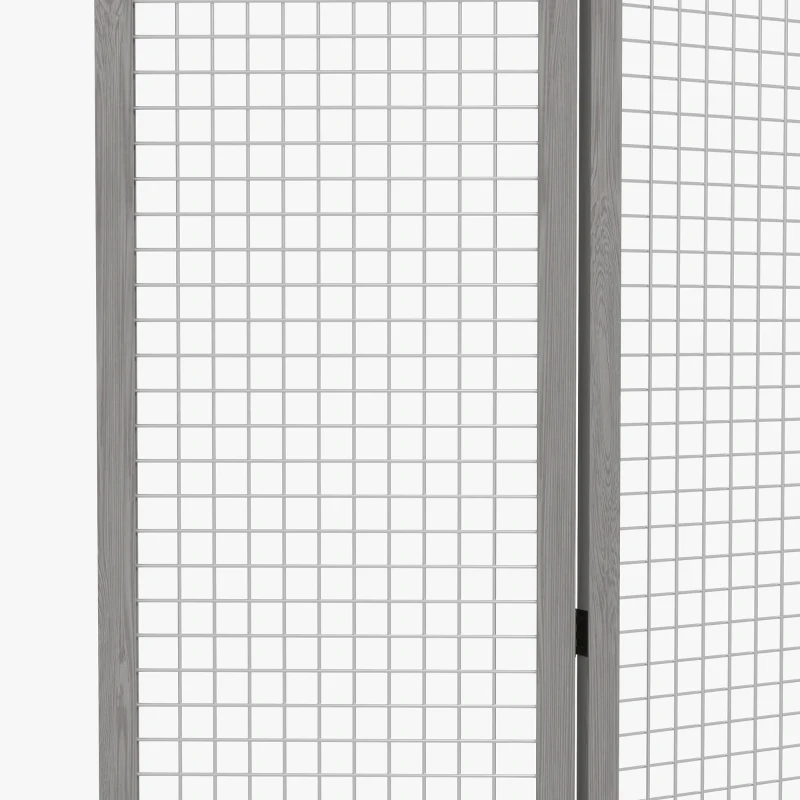 HOMCOM 4.7' 4 Panel Room Divider, Indoor Privacy Screens for Home, Distressed Gray