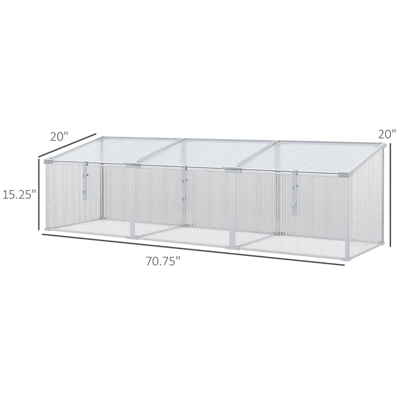 Outsunny Cold Frame with Adjustable Roof, Aluminum Vented Mini Greenhouse