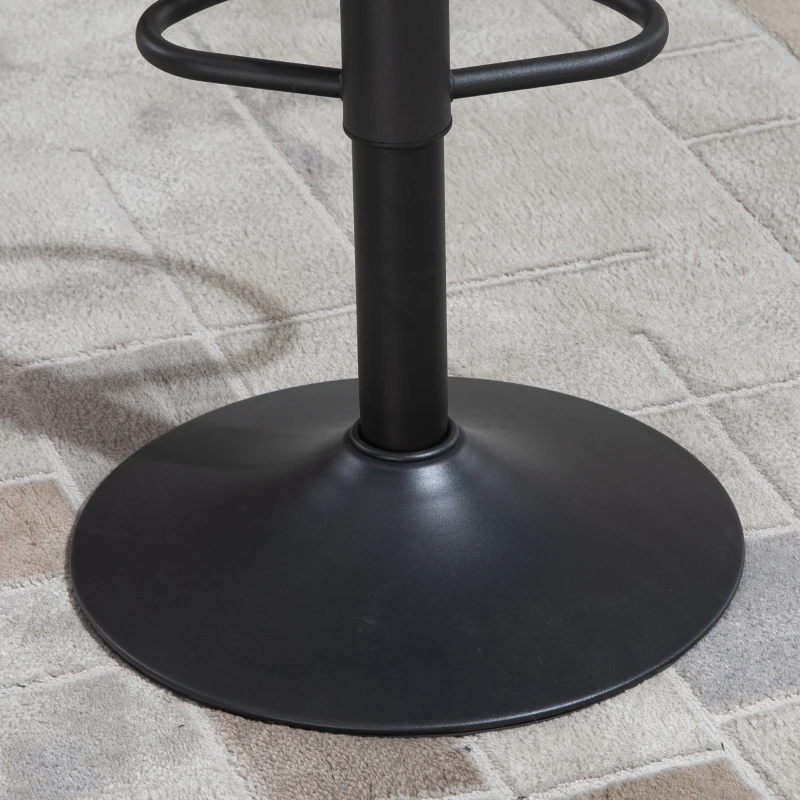 HOMCOM Bar Stools Set of 2 Swivel Bar Height Barstools Chairs with Adjustable Height, Round Heavy Metal Base & Footrest, Brown