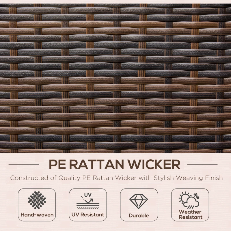 Outsunny Outdoor Rattan Wicker Lounge Chair with Footrest & Soft Cushion for Patio, Garden, Backyard, Khaki