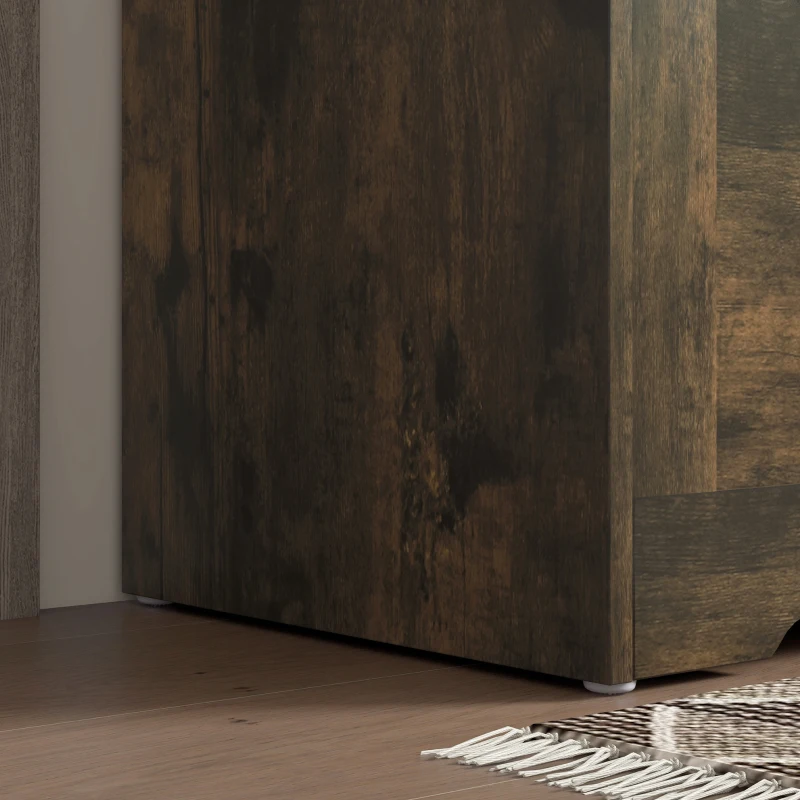 HOMCOM 39.4 Inches Storage Chest, Storage Trunk with 2 Safety Hinges, Wooden Box for Living Room, Brown Wood Grain