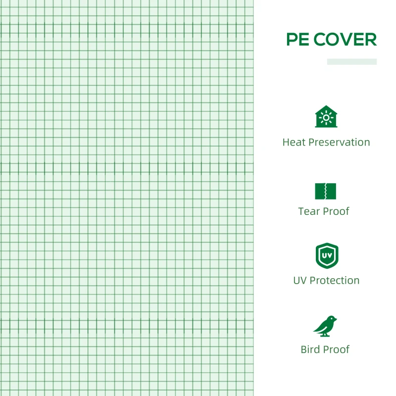 Outsunny 4' x 2' x 2' Portable Mini Greenhouse, Small Green House with PE Cover, Roll-up Zippered Windows for Indoor, Outdoor Garden, Green